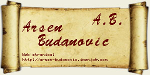 Arsen Budanović vizit kartica